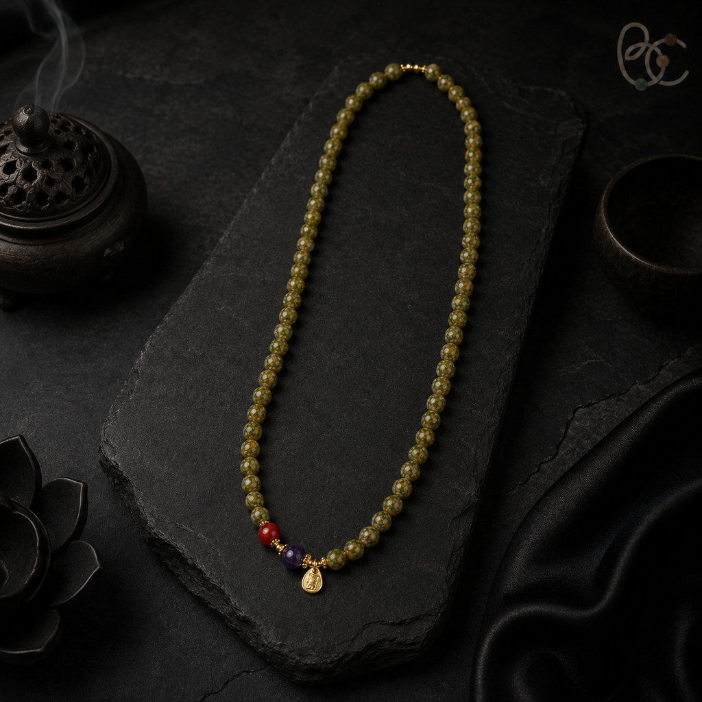 Verdant Porcelain — Gardenia Jasmine Herbal Incense Mala