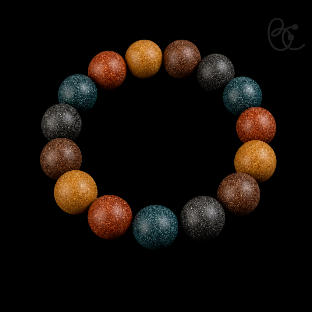 Five Elements Harmony — 15mm Herbal Incense Bead Bracelet