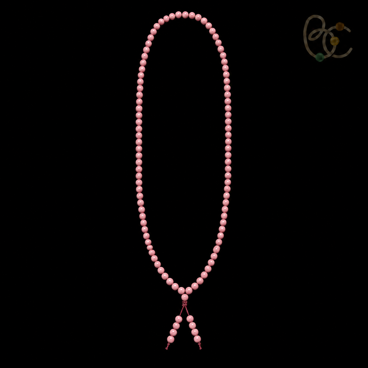 Blush Reverie — Rose Agarwood Long-Strand Incense Mala