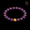 Imperial Violet — Rose Sandalwood Bracelet with Fortune Bead