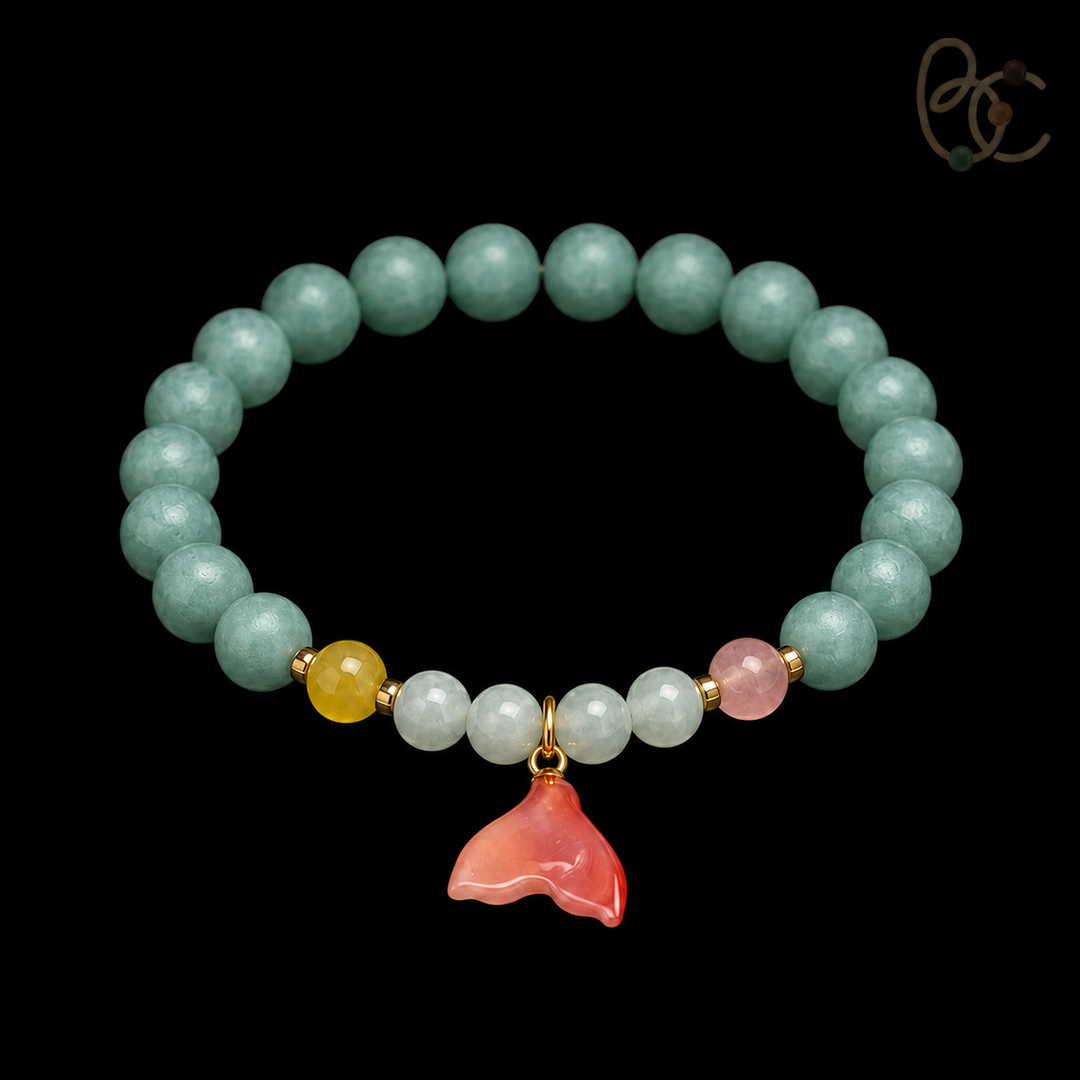 Jade Fortune — Citrus Agarwood Incense Bracelet with Cat's Eye