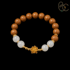 Pear Pavilion — 12mm Agarwood & Sandalwood Charm Bracelet