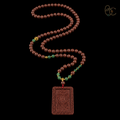 Dunhuang Spectrum — Floral Sandalwood Incense Bead Buddha Necklace