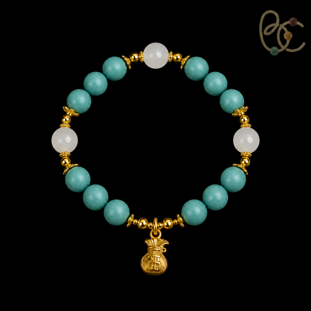 Jade Fortune — 10mm Citrus Agarwood Incense Charm Bracelet