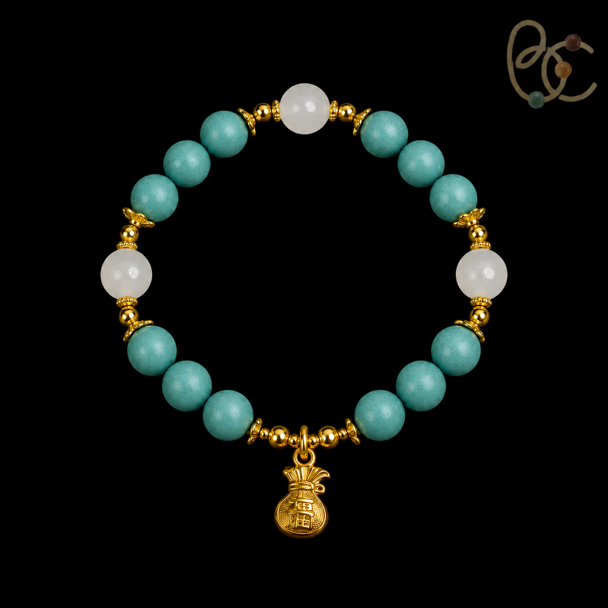 Jade Fortune — 10mm Citrus Agarwood Incense Charm Bracelet