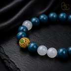 Azure Sage — Mint Agarwood Incense Bracelet with White Agate