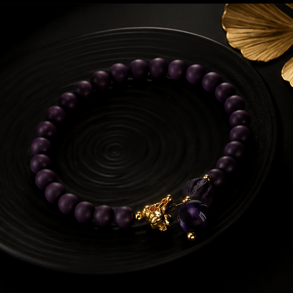 Purple Herbal Horse Charm Aroma Bracelet