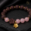 Rose Ease — Rose & Jujube Incense Bracelet with Rose Quartz