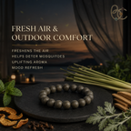 Summer Herb — 15mm Citronella Mint Mugwort Incense Bracelet