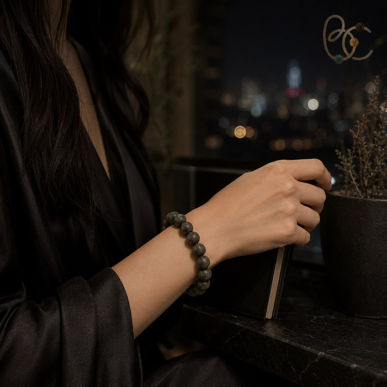 Summer Herb — 15mm Citronella Mint Mugwort Incense Bracelet