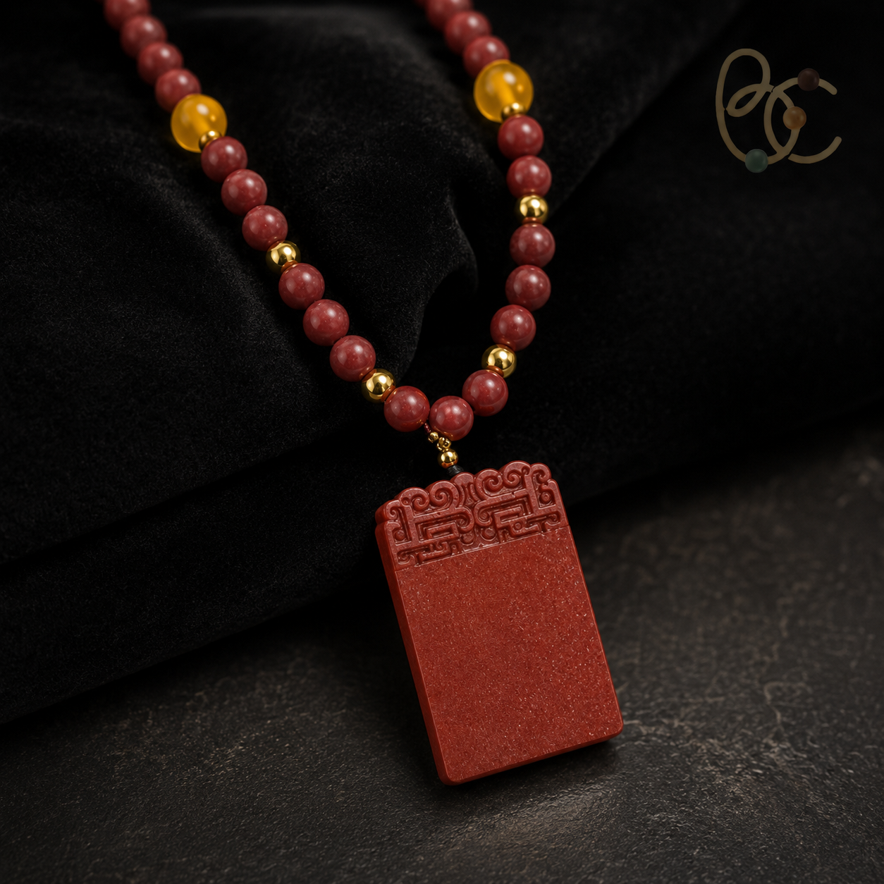 Lady of Blossoms — Agarwood Rose Incense Bead Pendant Necklace