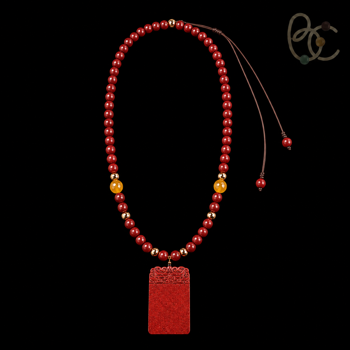 Lady of Blossoms — Agarwood Rose Incense Bead Pendant Necklace