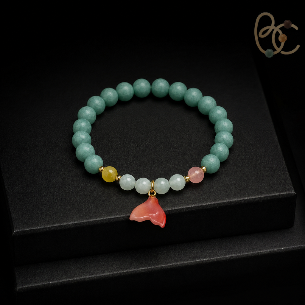 Jade Fortune — Citrus Agarwood Incense Bracelet with Cat's Eye
