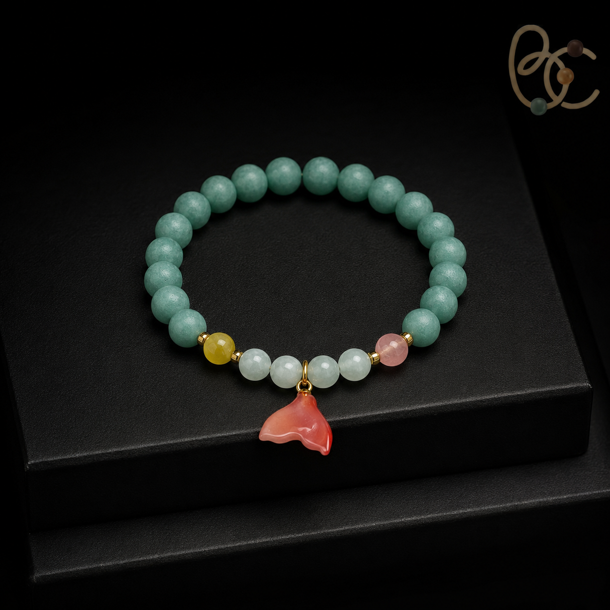 Jade Fortune — Citrus Agarwood Incense Bracelet with Cat's Eye