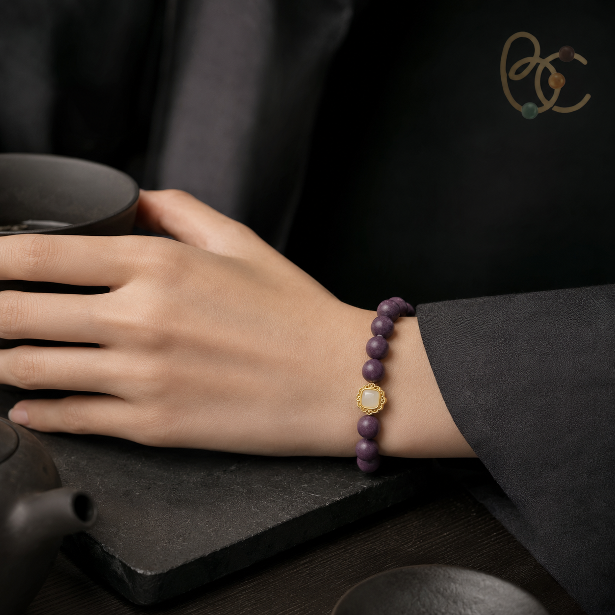 Imperial Violet — Lavender Agarwood Herbal Incense Bracelet
