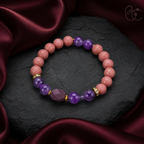 Rose Mist — Rose Agarwood Incense Bracelet with Amethyst