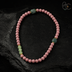 Blush & Azure — Double-Wrap Rose Agarwood Incense Bracelet