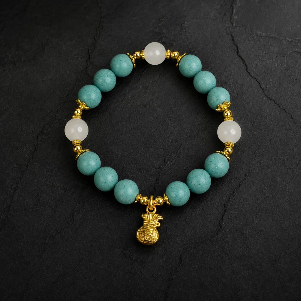 Jade Fortune — 10mm Citrus Agarwood Incense Charm Bracelet