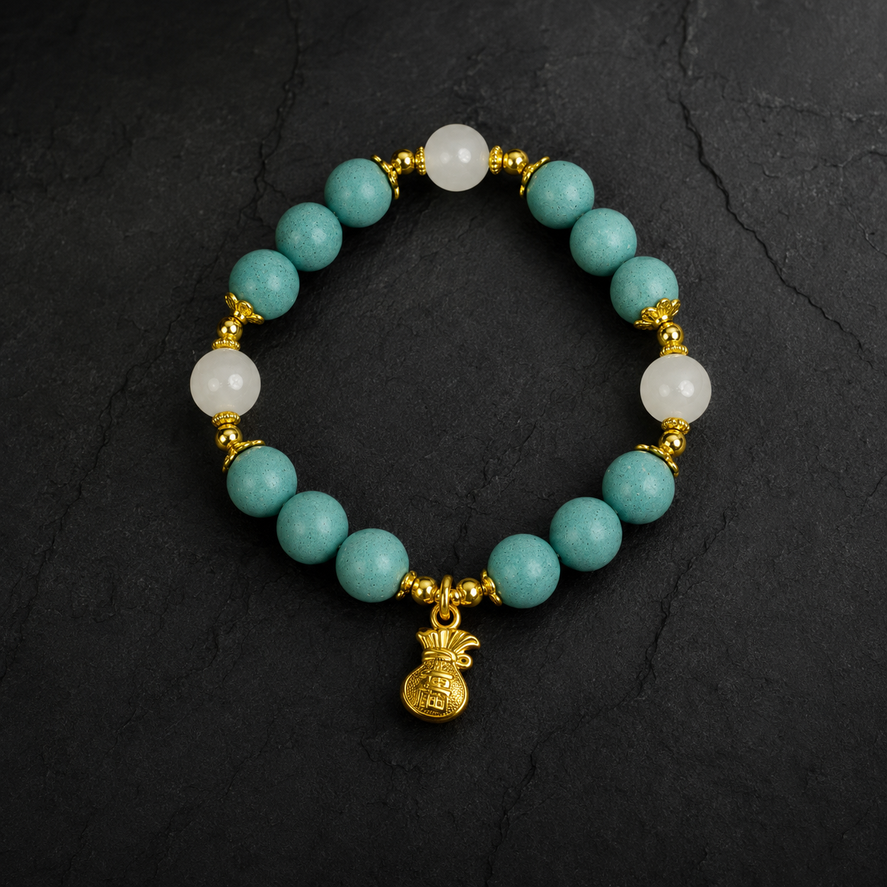 Jade Fortune — 10mm Citrus Agarwood Incense Charm Bracelet