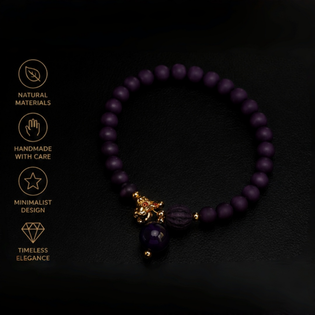 Purple Herbal Horse Charm Aroma Bracelet