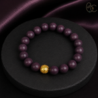 Imperial Violet — Rose Sandalwood Bracelet with Fortune Bead