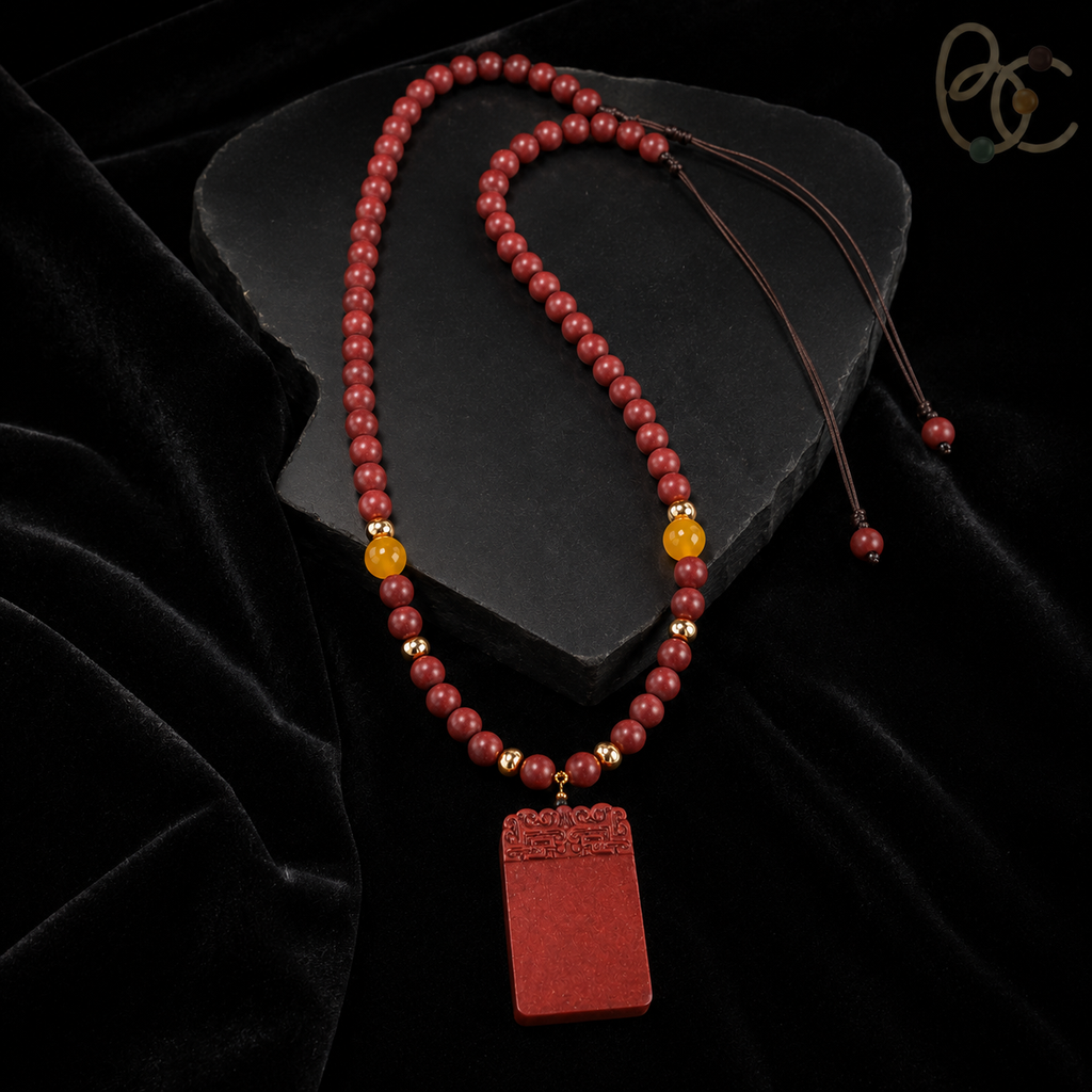 Lady of Blossoms — Agarwood Rose Incense Bead Pendant Necklace