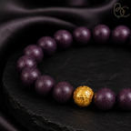 Imperial Violet — Rose Sandalwood Bracelet with Fortune Bead