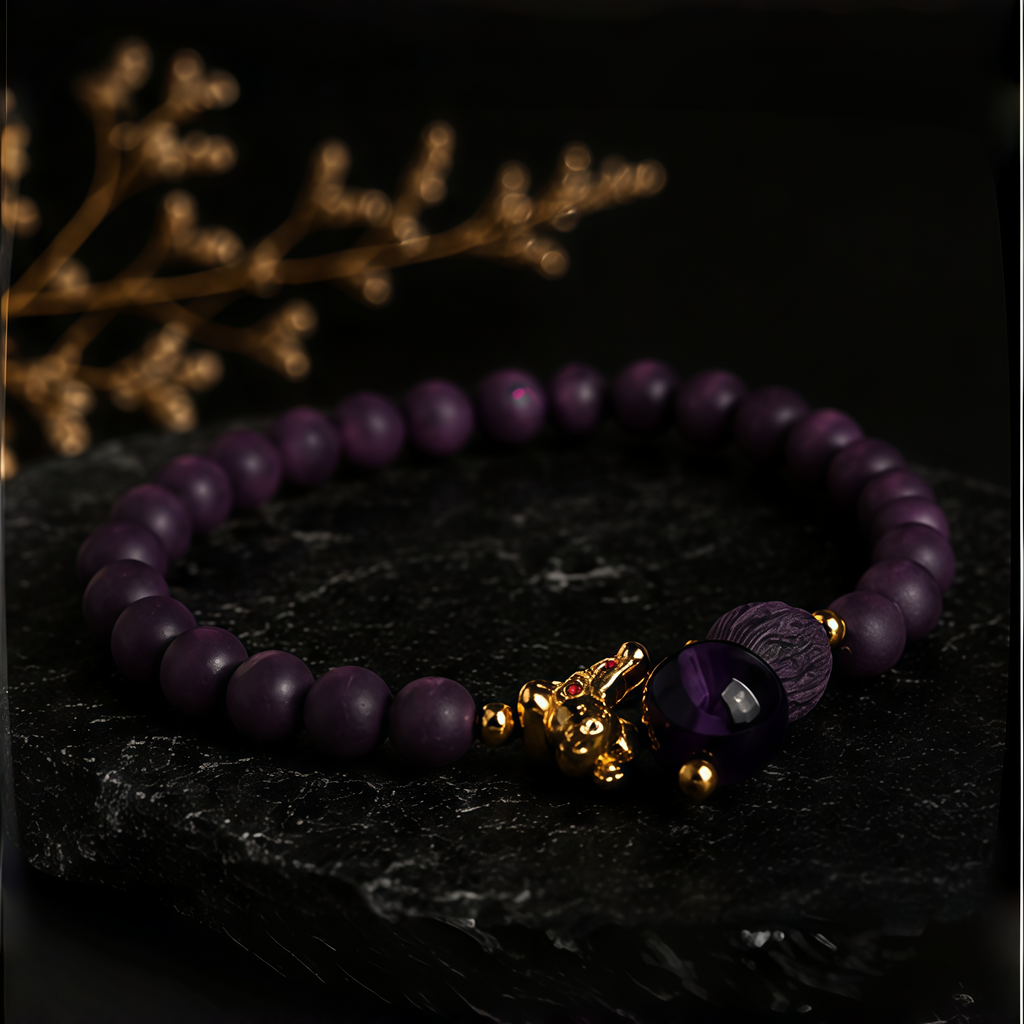 Purple Herbal Horse Charm Aroma Bracelet
