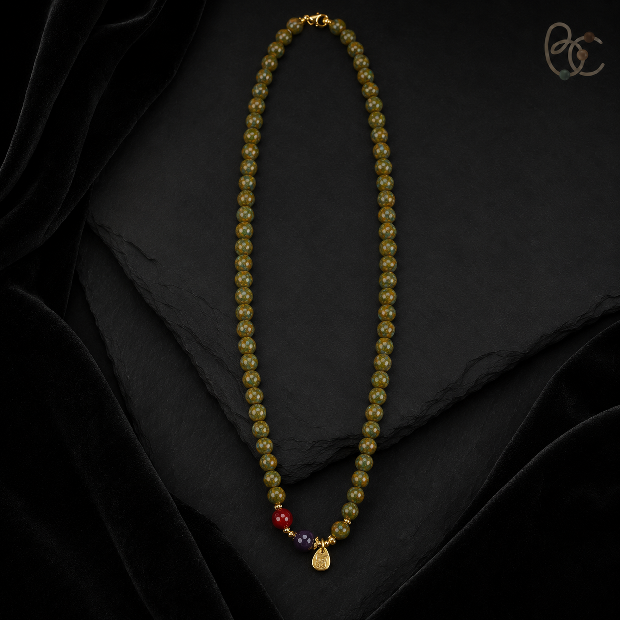 Verdant Porcelain — Gardenia Jasmine Herbal Incense Mala