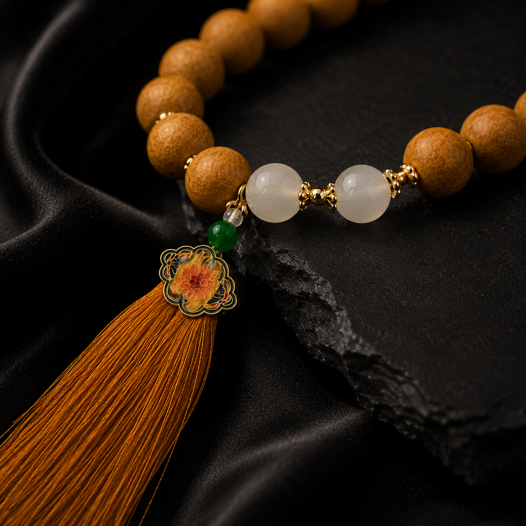Pear Pavilion — 18mm Agarwood & Sandalwood Incense Bracelet