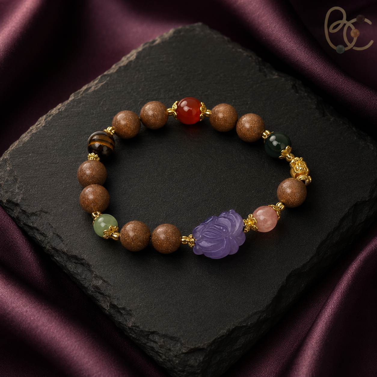 Greenwood Air — Spiced Agarwood Bracelet with Fox Charm