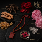 Lady of Blossoms — Agarwood Rose Incense Bead Pendant Necklace