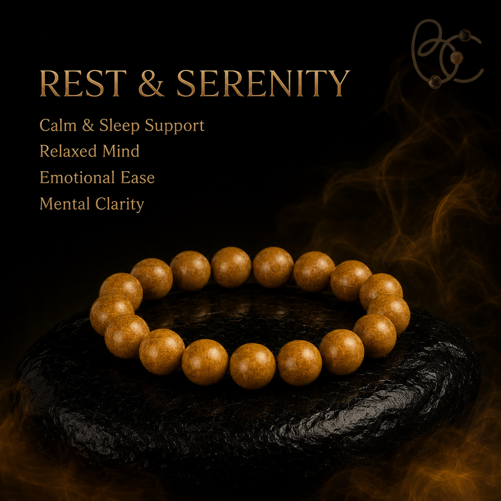 Pear Pavilion — 15-Bead Agarwood & Sandalwood Bracelet