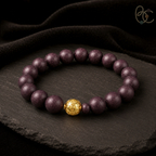 Imperial Violet — Rose Sandalwood Bracelet with Fortune Bead