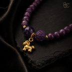 Imperial Violet — Double-Wrap Rose Bracelet with Horse Charm