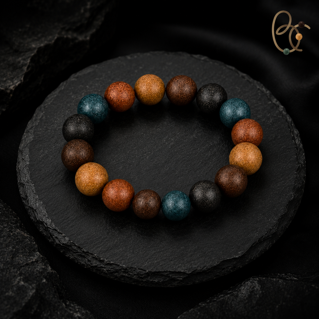 Five Elements Harmony — 15mm Herbal Incense Bead Bracelet