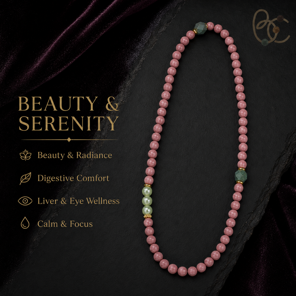 Blush & Azure — Double-Wrap Rose Agarwood Incense Bracelet