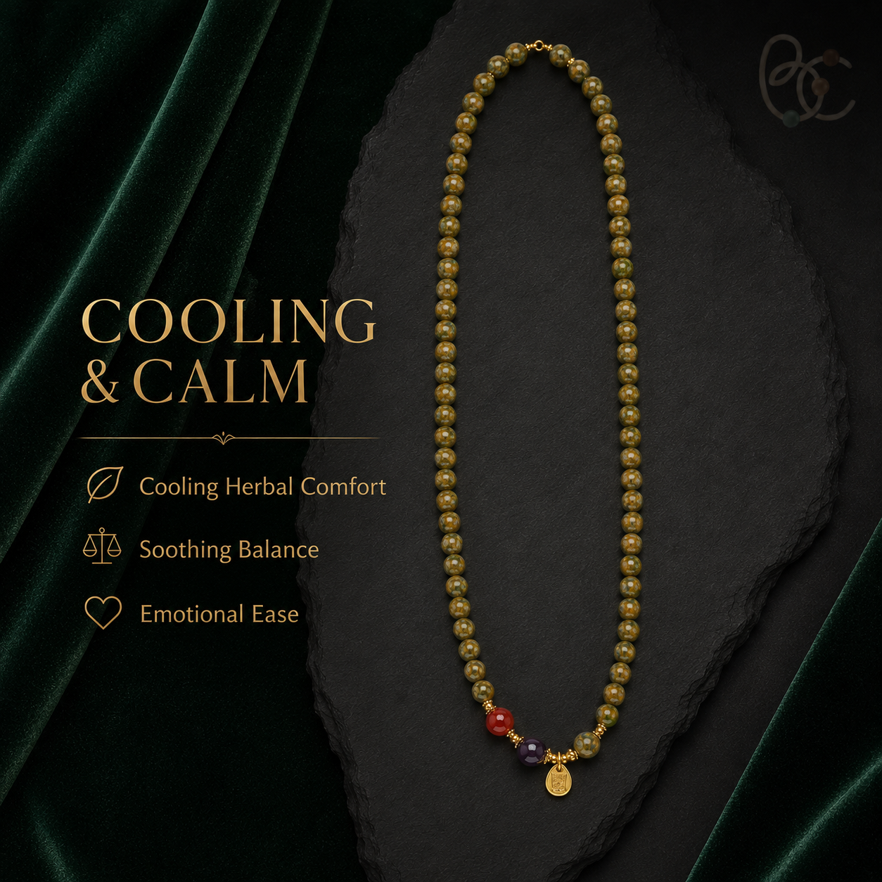 Verdant Porcelain — Gardenia Jasmine Herbal Incense Mala