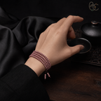 Blush Reverie — Rose Agarwood Long-Strand Incense Mala