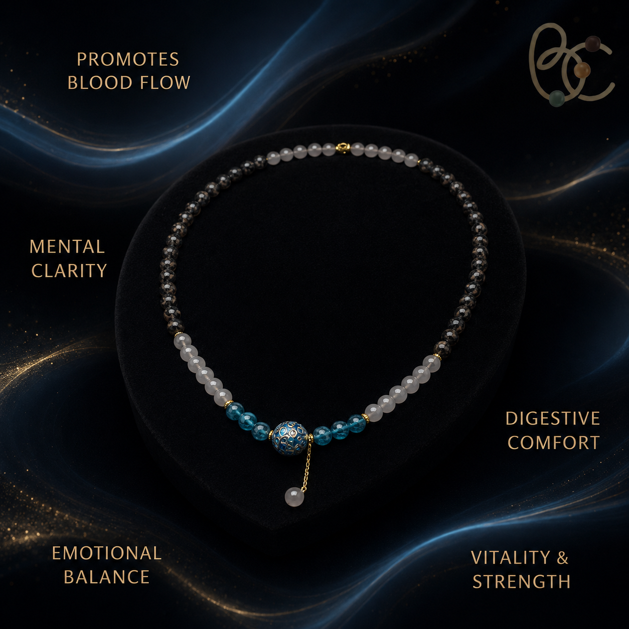 Fourfold Lacquer — Agarwood Sandalwood Incense Bead Necklace