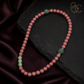 Blush & Azure — Double-Wrap Rose Agarwood Incense Bracelet