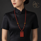 Lady of Blossoms — Agarwood Rose Incense Bead Pendant Necklace