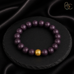 Imperial Violet — Rose Sandalwood Bracelet with Fortune Bead