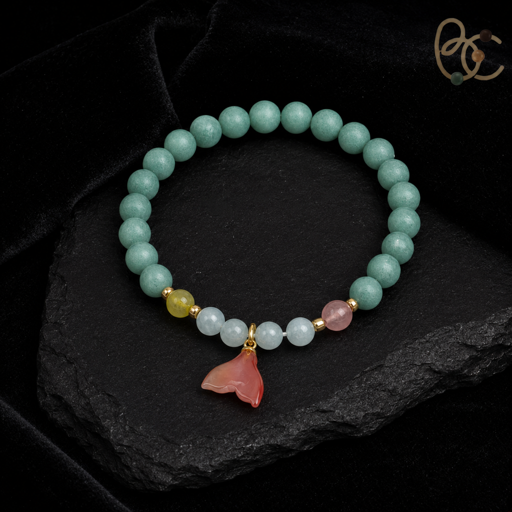 Jade Fortune — Citrus Agarwood Incense Bracelet with Cat's Eye