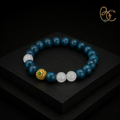 Azure Sage — Mint Agarwood Incense Bracelet with White Agate
