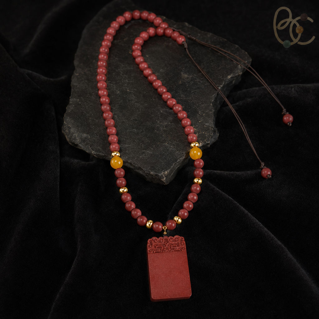 Lady of Blossoms — Agarwood Rose Incense Bead Pendant Necklace