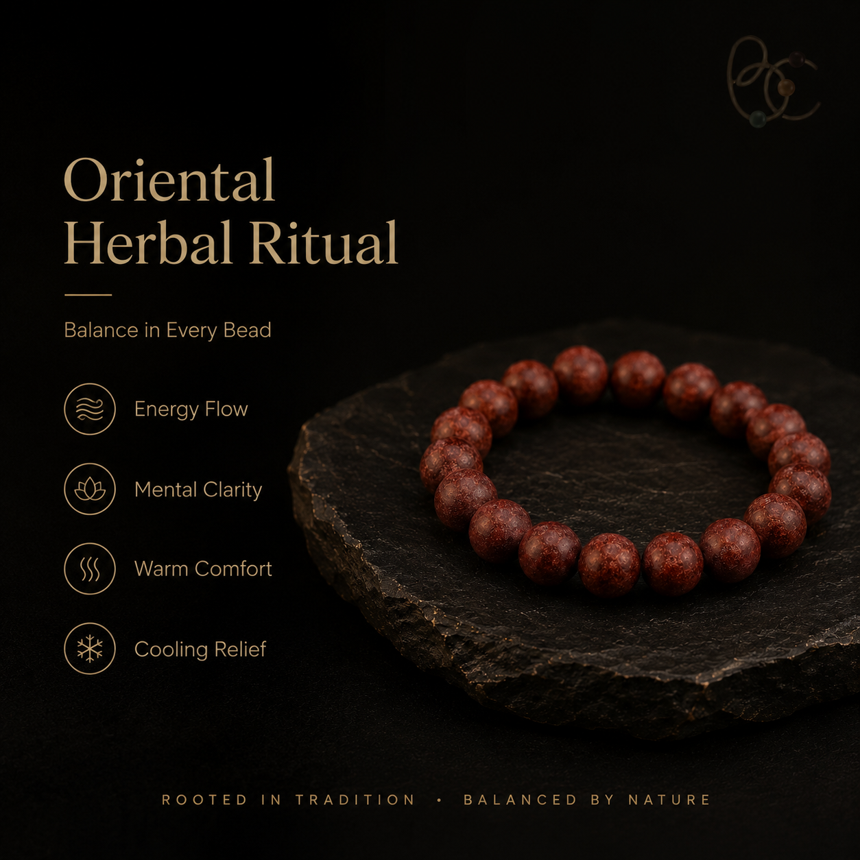 Pure Botanica — 15mm Mint Citrus & Tea Herbal Incense Bracelet