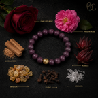 Imperial Violet — Rose Sandalwood Bracelet with Fortune Bead