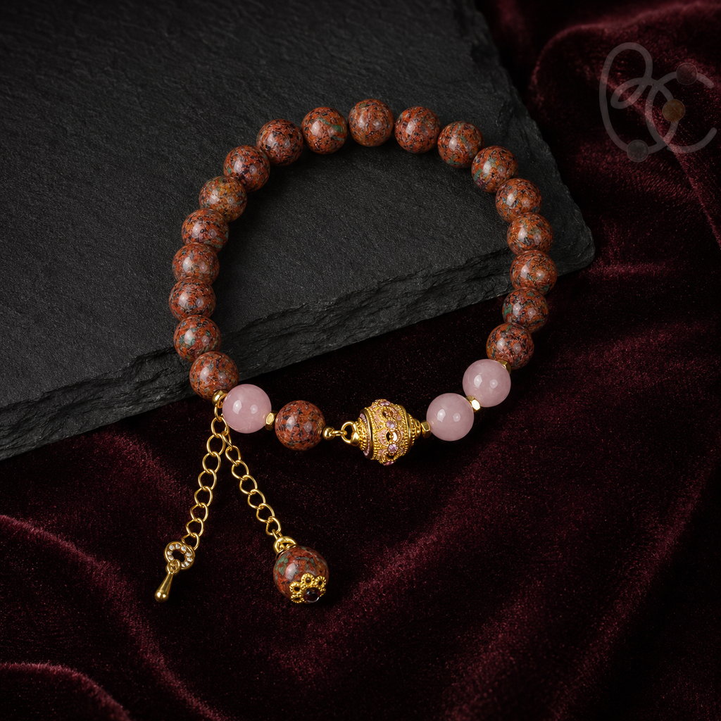 Dunhuang Spectrum — Floral Tea & Sandalwood Incense Charm Bracelet