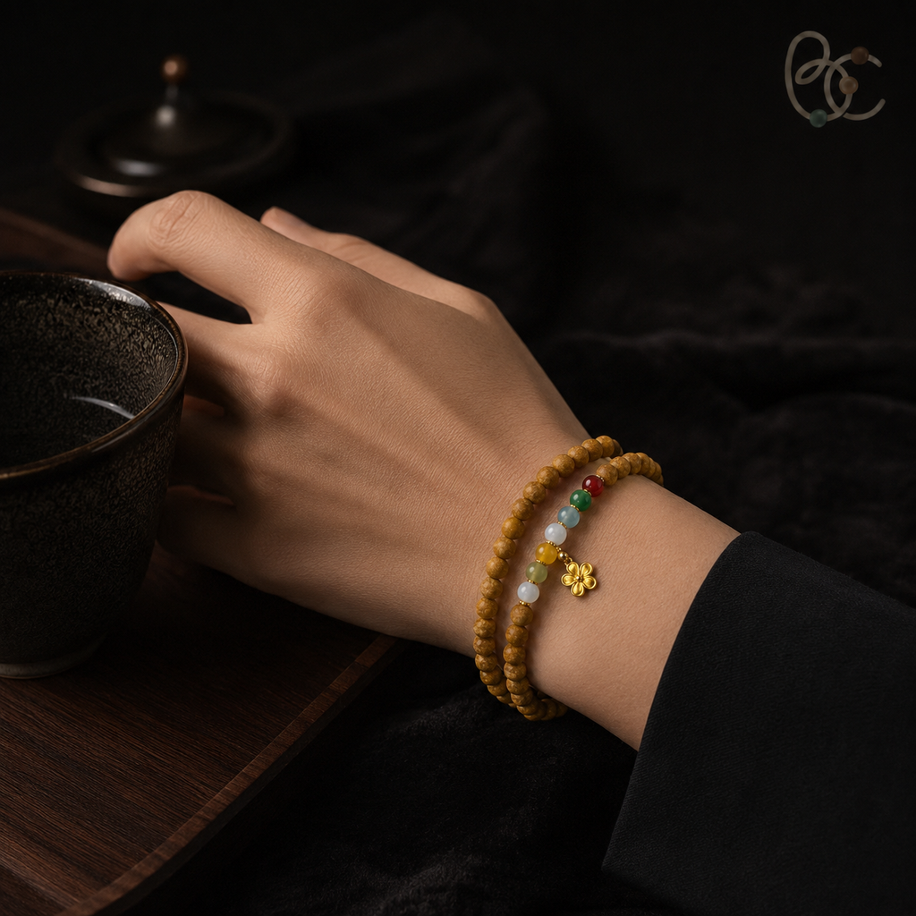Pear Pavilion — 8mm Agarwood Incense Handheld Mala